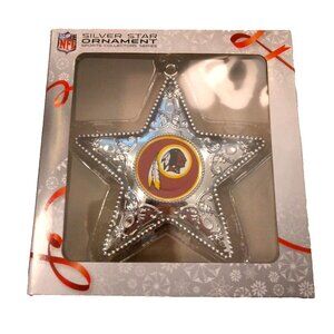Washington Redskins Silver Star Ornament Collectible Christmas Tree 4.5 "New NFL